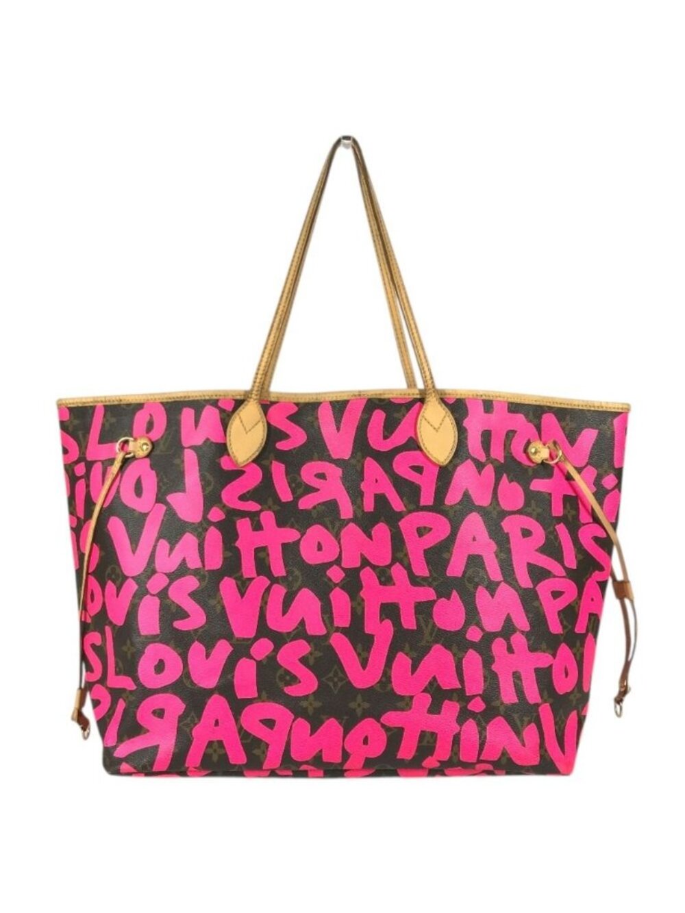Louis Vuitton Shoulder Bag Neverfull GM Monogram Graffiti Canvas Fuchsia Pink